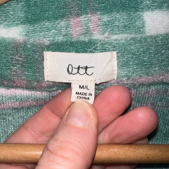 Oversized plaid fleece sweater jacket - Picture 4 of 5